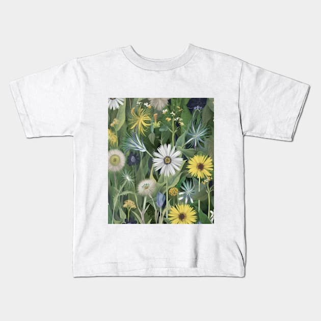 Wildflowers Kids T-Shirt by Medkas 